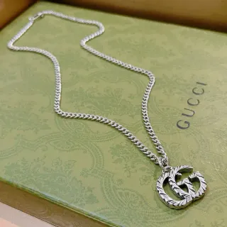 Gucci GG Marmont Interlocking G Rope Motif 银色项链