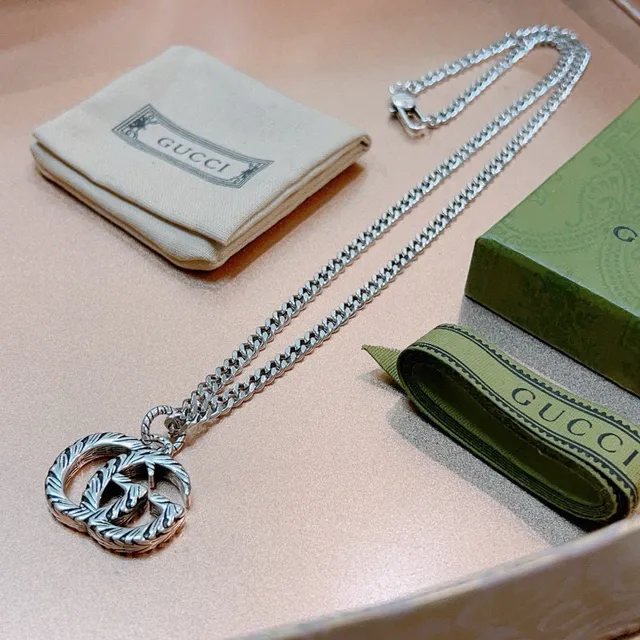 Gucci GG Marmont Interlocking G Rope Motif Silver Necklace 4