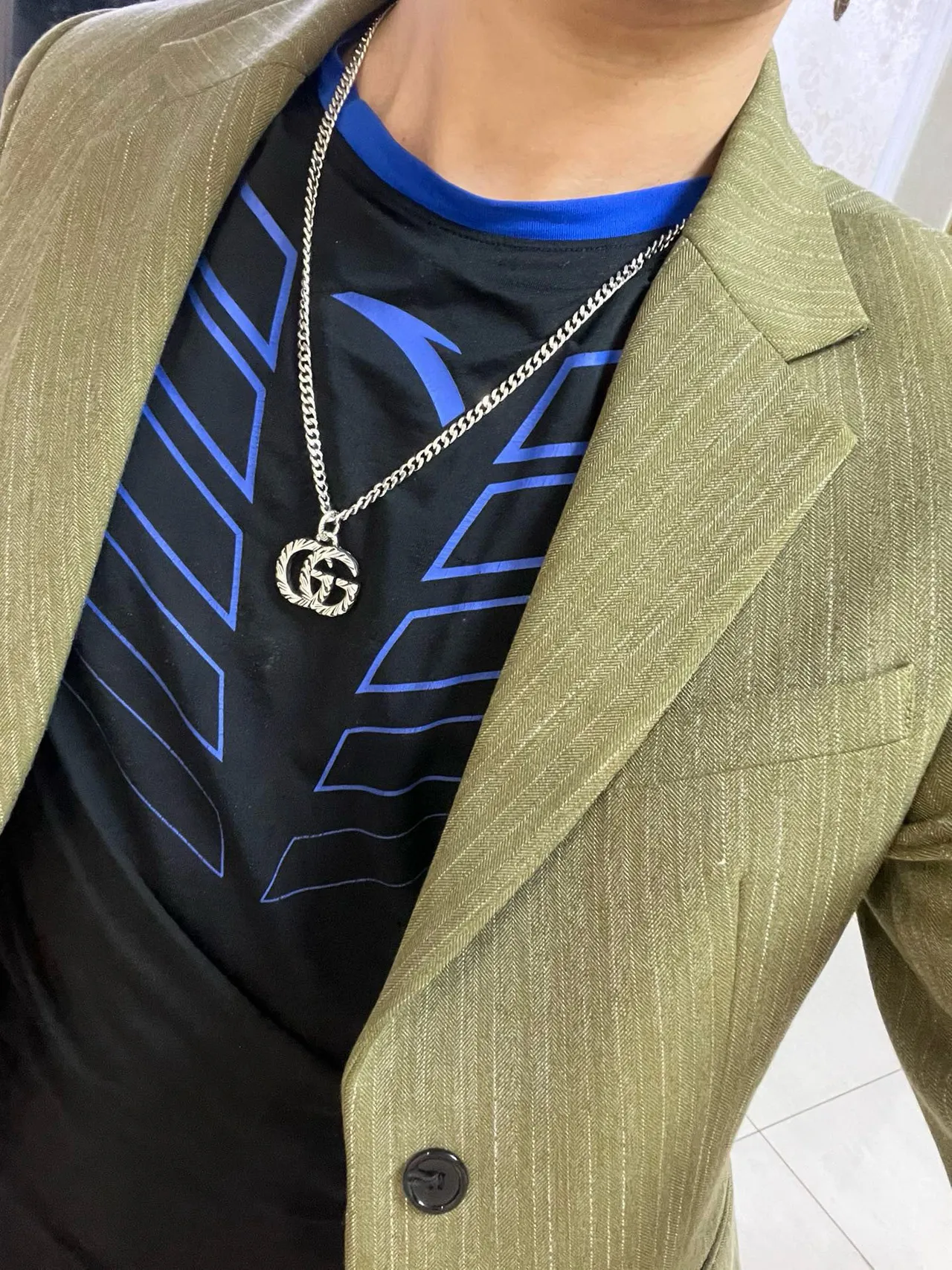 Gucci GG Marmont Interlocking G Rope Motif Silver Necklace 5