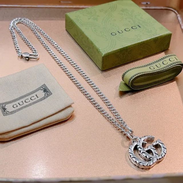 Gucci GG Marmont Interlocking G Rope Motif Silver Necklace 6