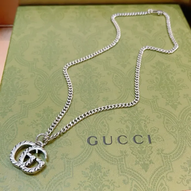 Gucci GG Marmont Interlocking G Rope Motif Silver Necklace 7