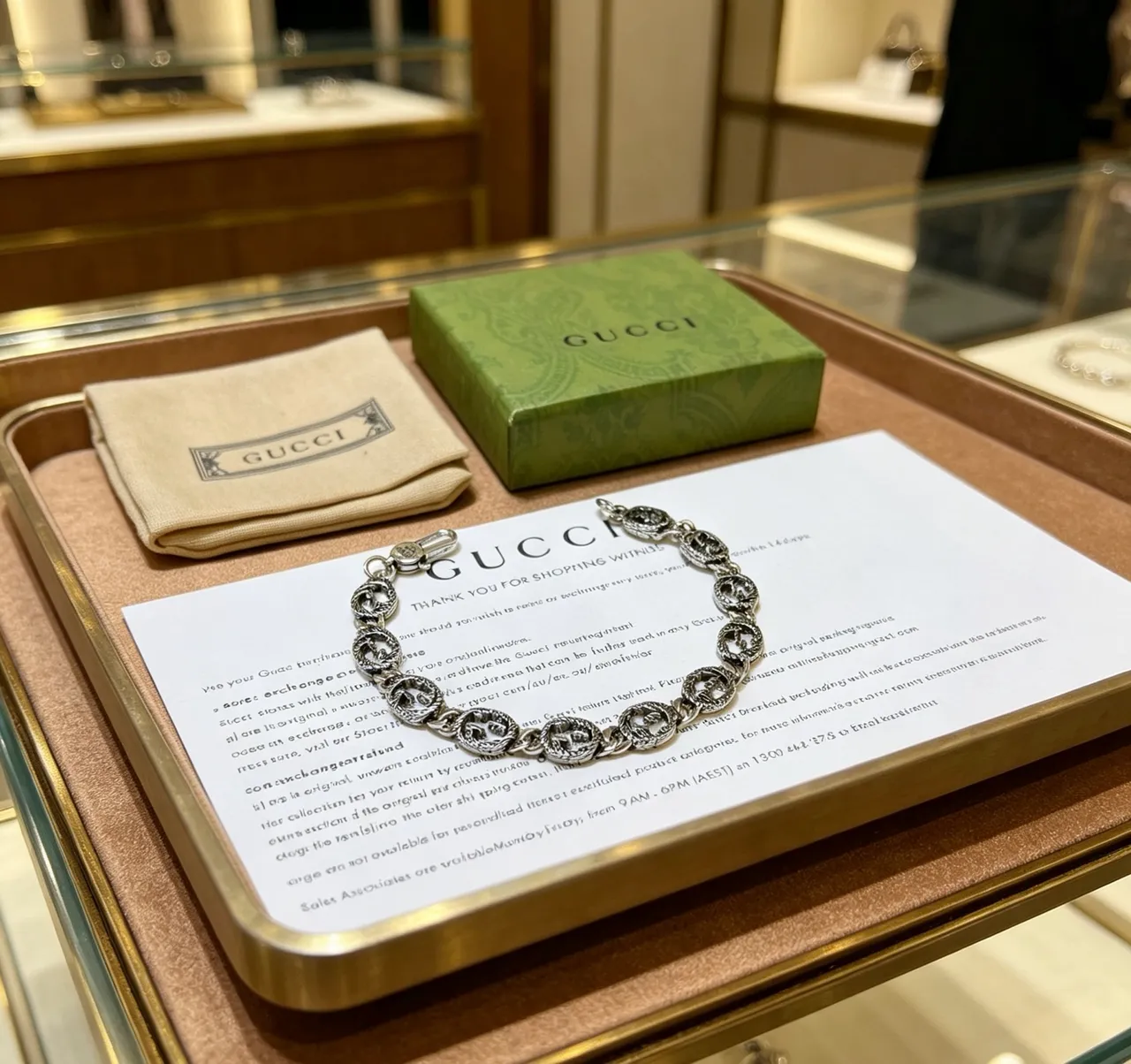 Gucci GG Marmont Interlocking G Rope-Textured Silver Bracelet 6