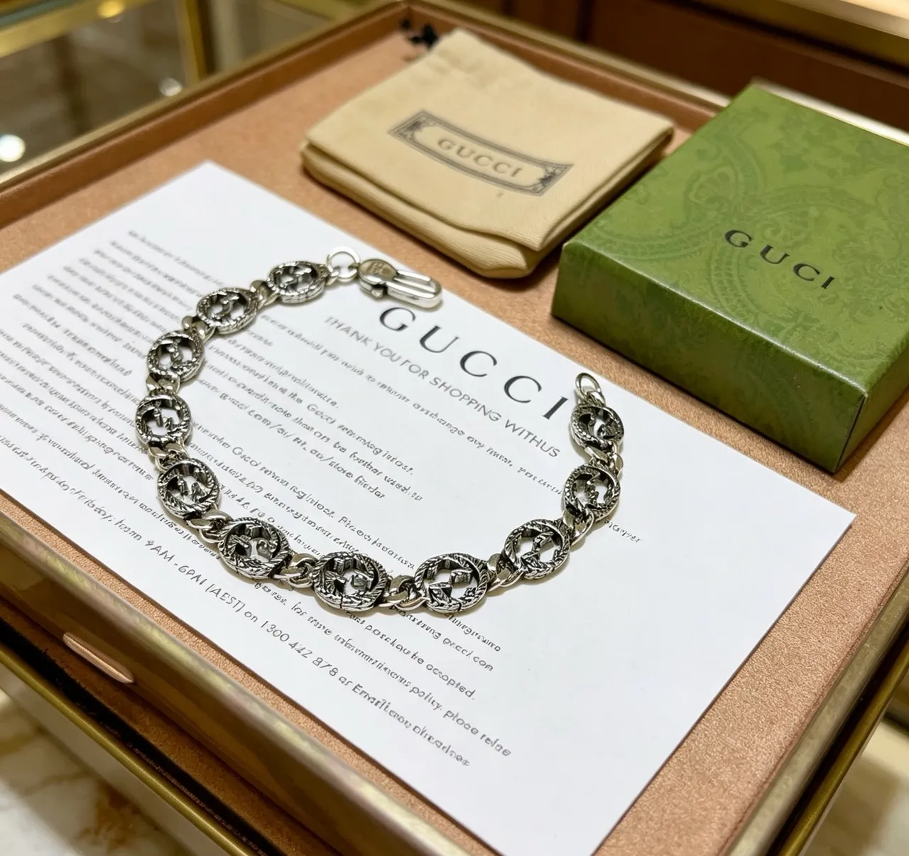 Gucci GG Marmont Interlocking G Rope-Textured Silver Bracelet 7