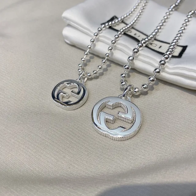 Gucci GG Marmont Interlocking G Silver Ball Chain Necklaces 5