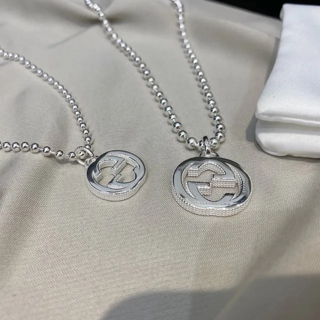 Gucci GG Marmont Interlocking G Silver Ball Chain Necklaces 9
