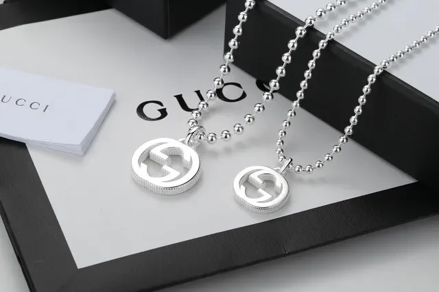 Gucci GG Marmont Interlocking G Silver Ball Chain Necklaces 3