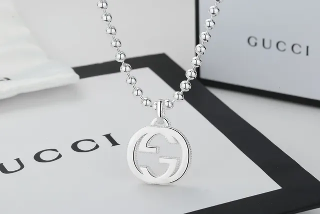 Gucci GG Marmont Interlocking G Silver Ball Chain Necklaces 6