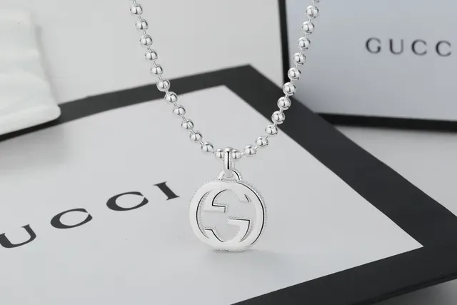 Gucci GG Marmont Interlocking G Silver Ball Chain Necklaces 7