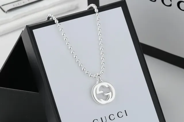 Gucci GG Marmont Interlocking G Silver Ball Chain Necklaces 8