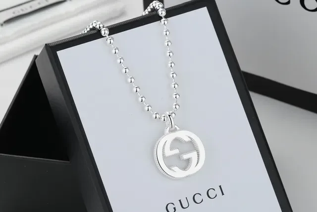 Gucci GG Marmont Interlocking G Silver Ball Chain Necklaces 9