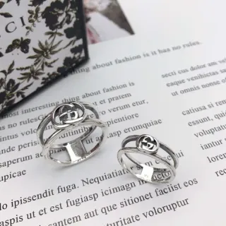 Gucci GG Marmont Interlocking G Silver Rings