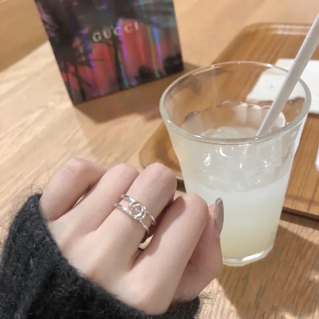 Gucci GG Marmont Interlocking G Silver Rings 3