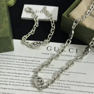Gucci GG Marmont Interlocking G Silver-Tone Chain Bracelet