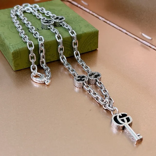 Gucci GG Marmont Key Pendant Silver-Tone Chain Necklace 3