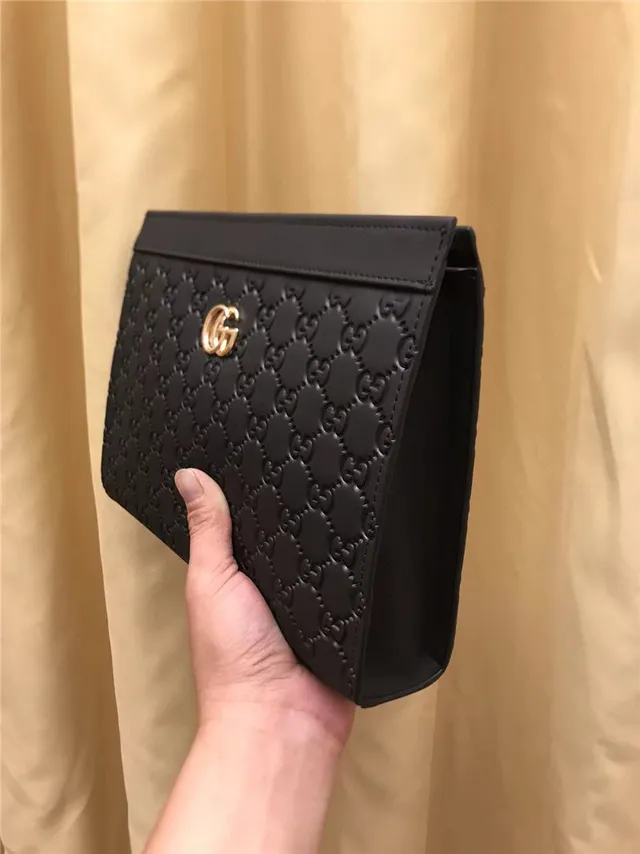 Gucci GG Marmont Clutch Envelope Negro Acolchado 6