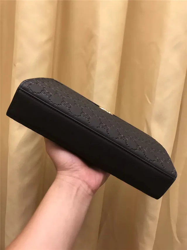 Gucci GG Marmont Clutch Envelope Negro Acolchado 7