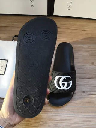 Gucci GG Marmont Quilted Interlocking GG Logo Black Slippers 8