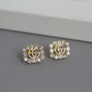 Gucci GG Marmont Square Crystal Stud Earrings