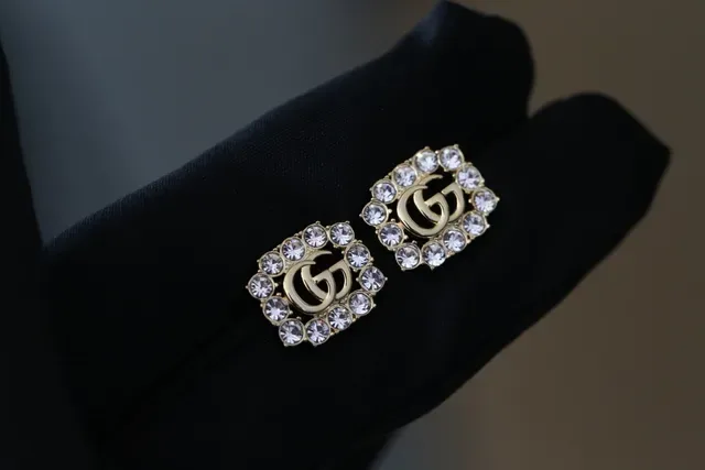 Gucci GG Marmont Square Crystal Stud Earrings 4