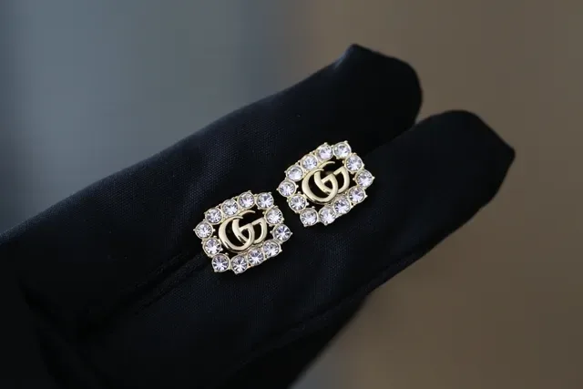 Gucci GG Marmont Square Crystal Stud Earrings 5