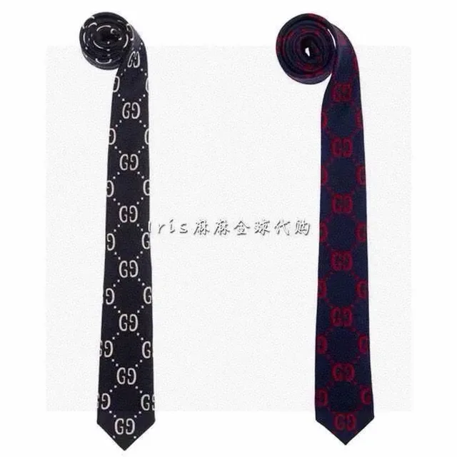 Gucci GG Monogram Navy and Red Necktie 2