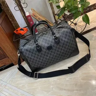 Gucci GG Supreme Gray and Black Duffle Bag