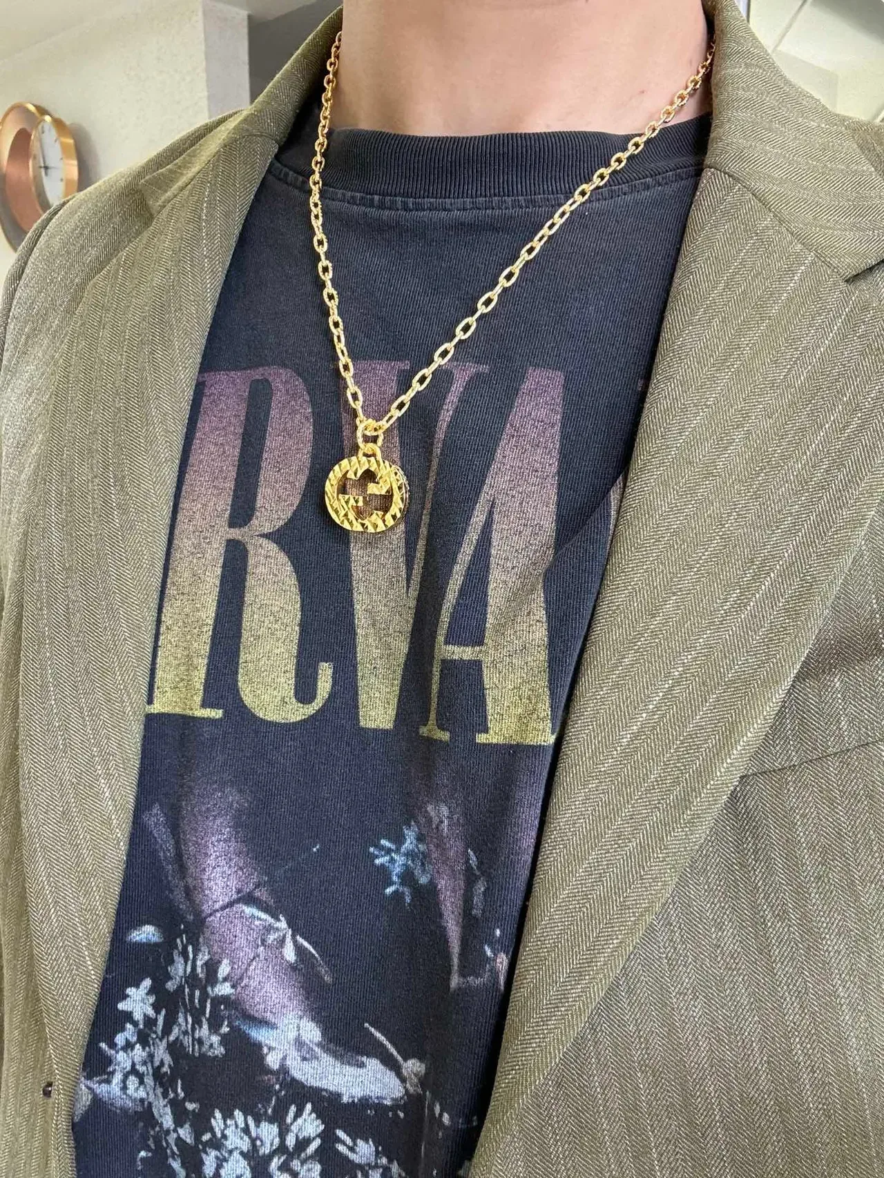 Gucci Gold Chain Interlocking G Pendant Necklace 4