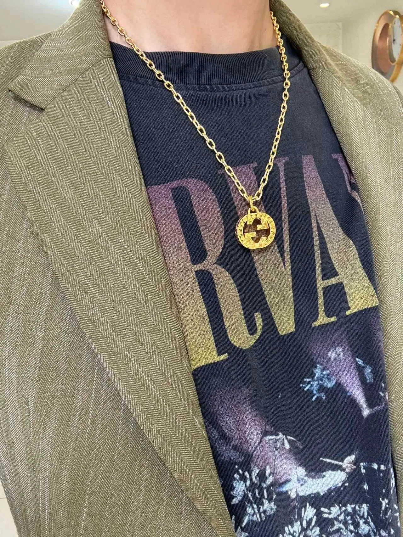 Gucci Gold Chain Interlocking G Pendant Necklace 7