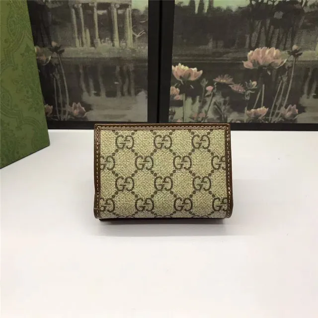 Gucci Horsebit 1955 Portefeuille Court Beige et Brun 9