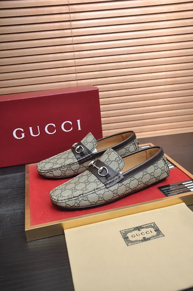 Gucci Horsebit 1955 Beige Brown Monogram Canvas Buckle Loafer 4