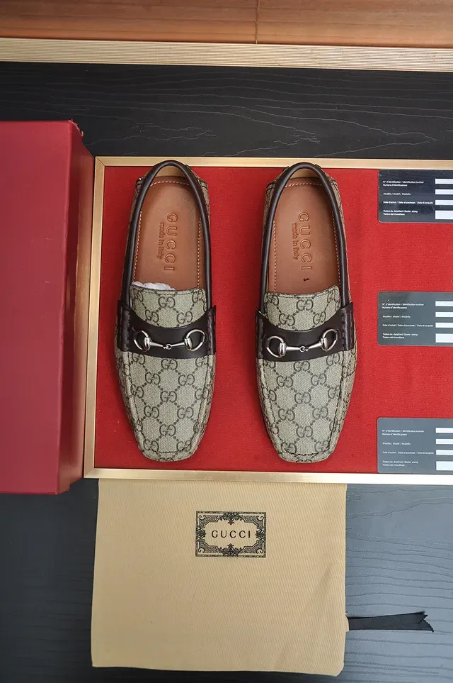 Gucci Horsebit 1955 Beige Brown Monogram Canvas Buckle Loafer 5