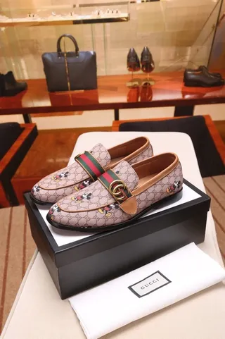 Gucci Horsebit 1955 beige multicolore GG Monogram Canvas Mickey Mouse impression Loafer 1