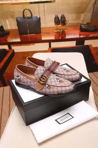 Gucci Horsebit 1955 beige multicolore GG Monogram Canvas Mickey Mouse impression Loafer 9
