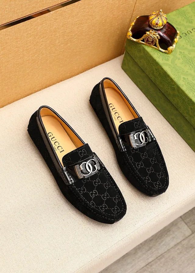 Gucci Horsebit 1955 Black GG Monogram Suede Loafer 2
