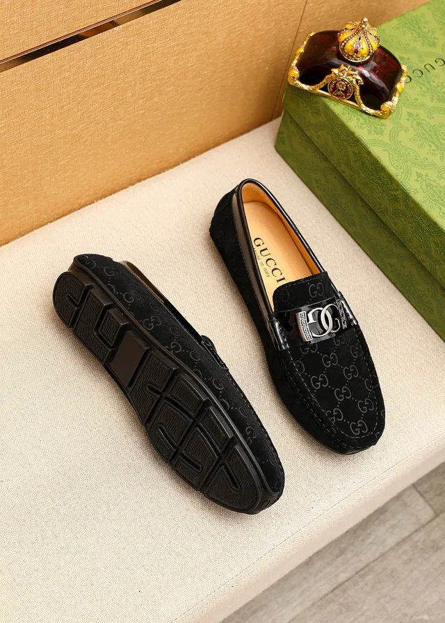 Gucci Horsebit 1955 Black GG Monogram Suede Loafer 3