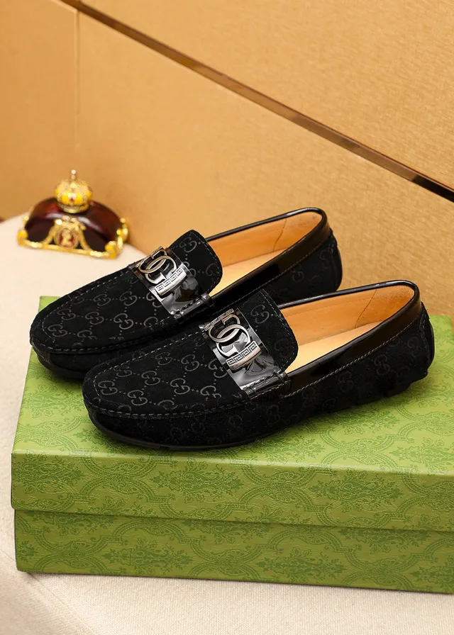 Gucci Horsebit 1955 Black GG Monogram Suede Loafer 4