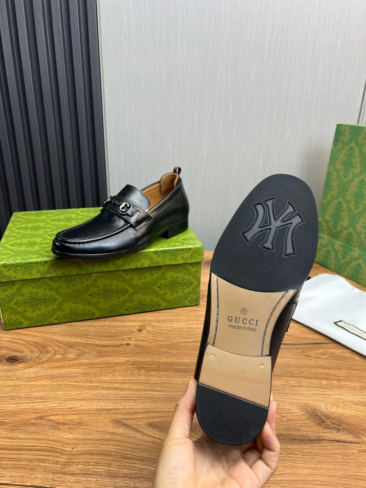 Gucci Horsebit 1955 Black Leather Loafer 8