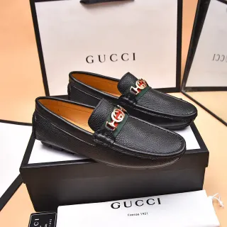 Gucci Horsebit 1955 কালো কংকর চামড়া Web Stripe লোফার