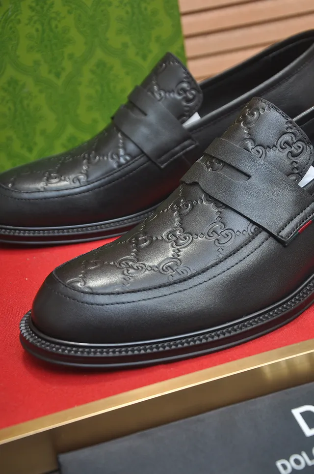 Gucci Horsebit 1955 Black Red Embossed Double-G Strap Web Stripe Accent Loafer 2