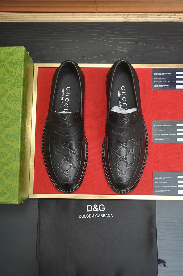 Gucci Horsebit 1955 Black Red Embossed Double-G Strap Web Stripe Accent Loafer 5