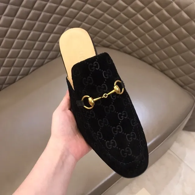 Gucci Horsebit 1955 mocassins en velours noir GG monogramme 2