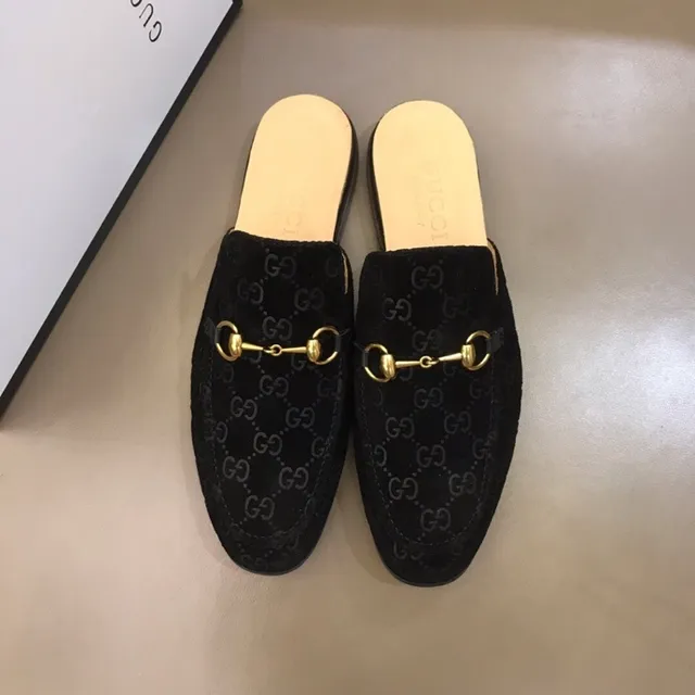 Gucci Horsebit 1955 mocassins en velours noir GG monogramme 3
