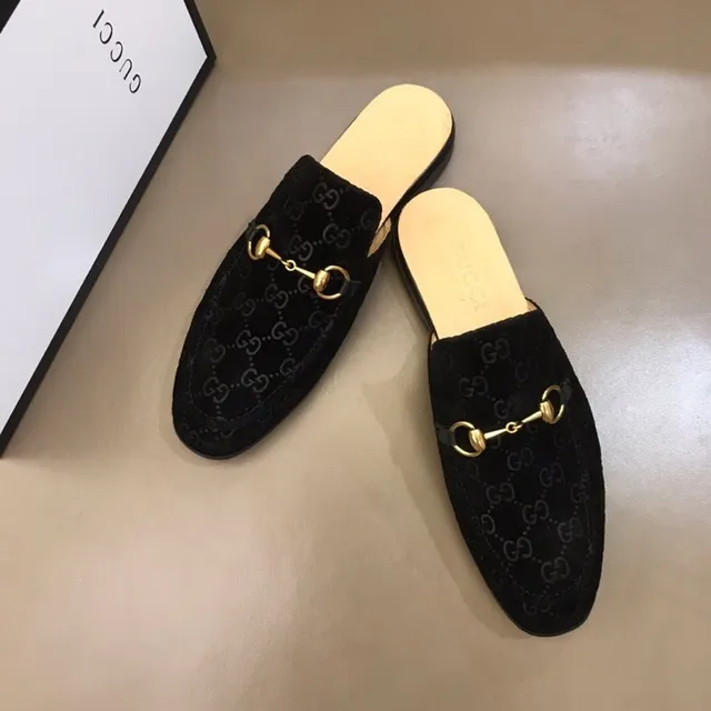 Gucci Horsebit 1955 mocassins en velours noir GG monogramme 4