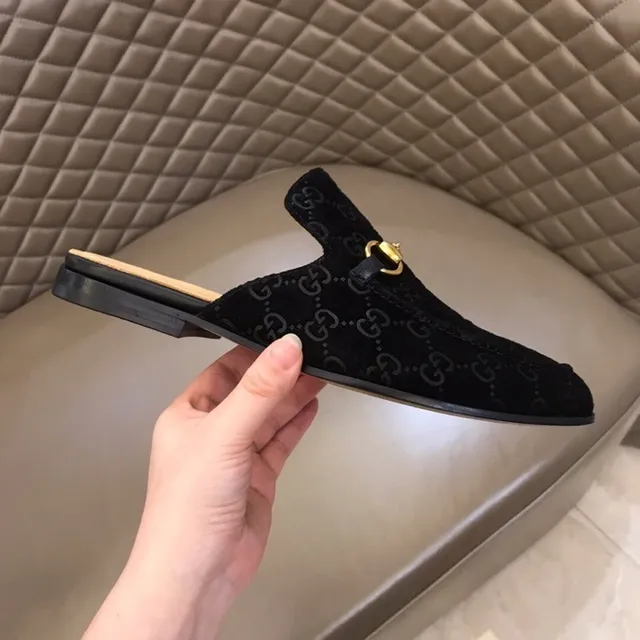 Gucci Horsebit 1955 mocassins en velours noir GG monogramme 7