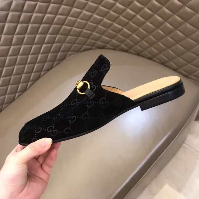 Gucci Horsebit 1955 mocassins en velours noir GG monogramme 8