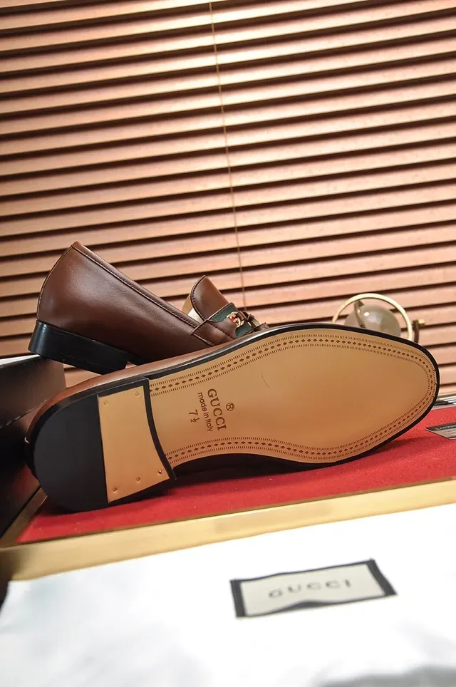 Gucci Horsebit 1955 Mocassins en cuir marron à franges 3
