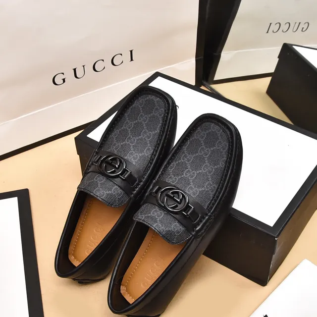 Gucci Horsebit 1955 GG Monogram Canvas et cuir noir loafers 2