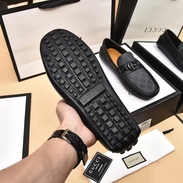 Gucci Horsebit 1955 GG Monogram Canvas et cuir noir loafers 4