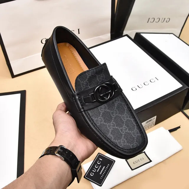 Gucci Horsebit 1955 GG Monogram Canvas et cuir noir loafers 5