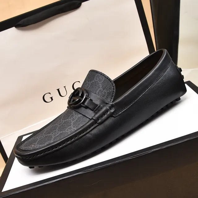 Gucci Horsebit 1955 GG Monogram Canvas et cuir noir loafers 6